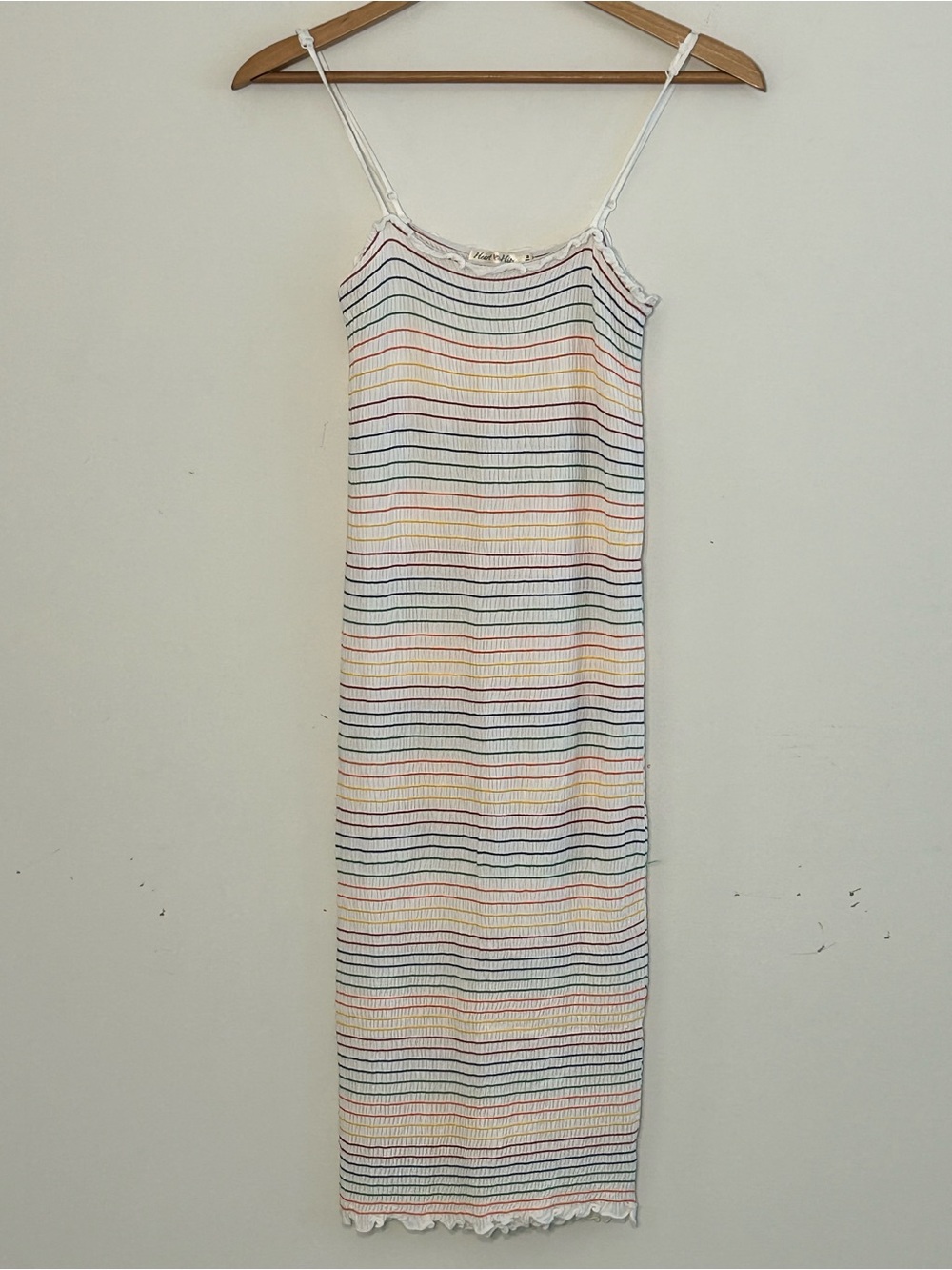 Heart Hips Striped Ribbed Midi Dress Size M